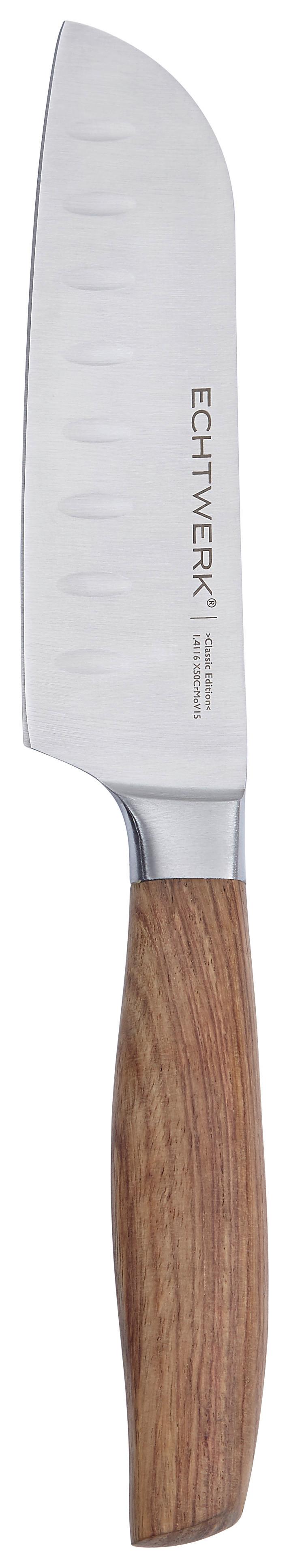 NÓŻ SANTOKU ECHTWERK CLASSIC EDITION - brązowy, Modern, metal/drewno (28,9cm) - Echtwerk