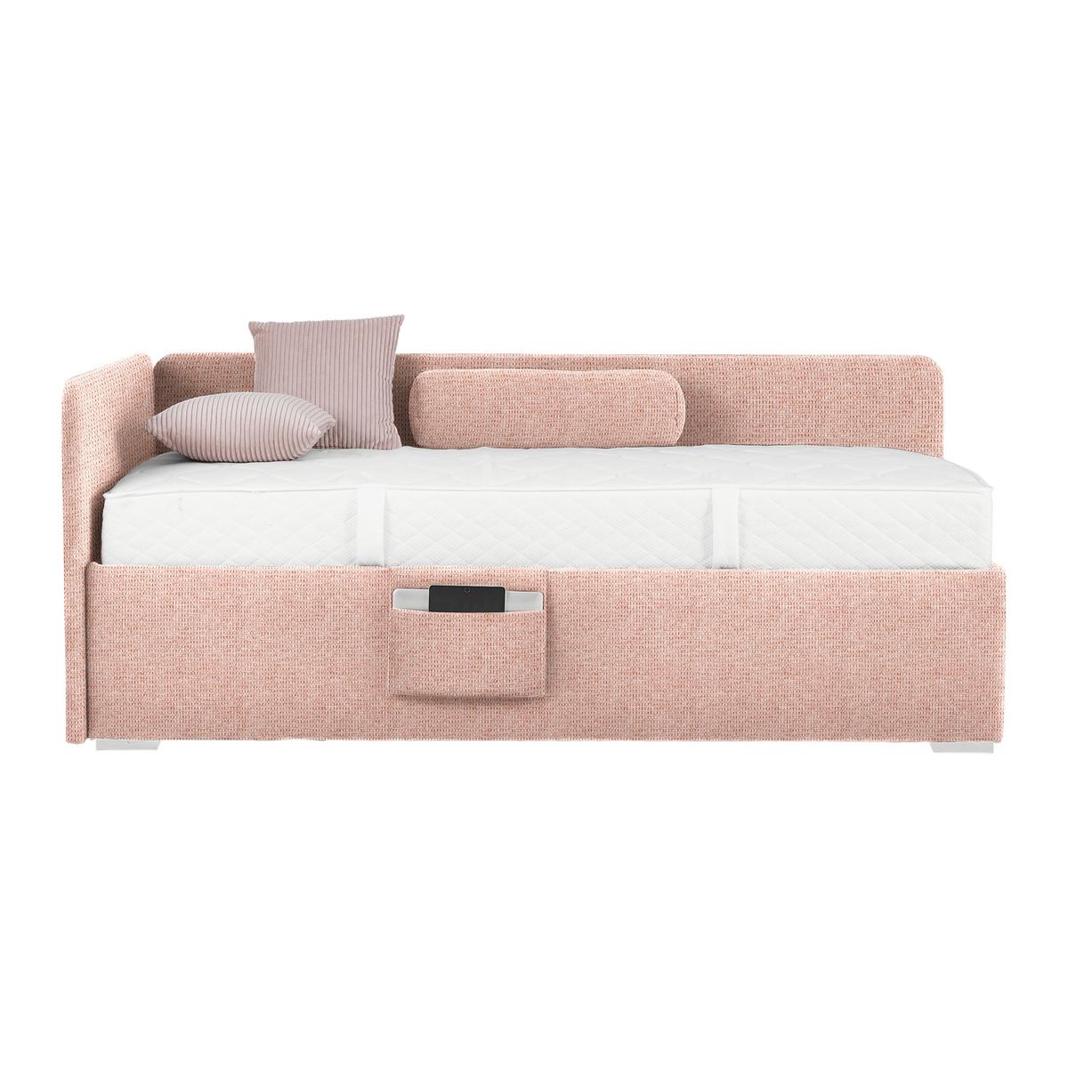 Bett Remi Rosa ca. 120x200cm - Chromfarben/Naturfarben, KONVENTIONELL, Holz/Kunststoff (120/200cm) - Mömax