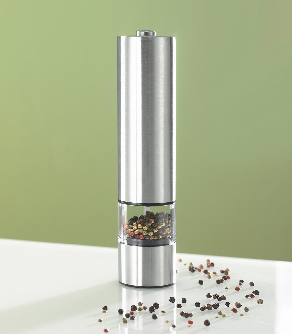 MŁYNEK ELEKTRYCZNY SÓL/PIEPRZ 147-120 - kolor stalowy, Basics, metal (22cm) - Justinus