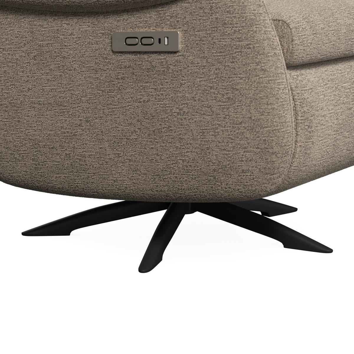 Elektrischer Relaxsessel Alice mir Liege- und Relaxfunktion - Schwarz/Braun, MODERN, Holz/Textil (76/110/90cm) - Bessagi Home