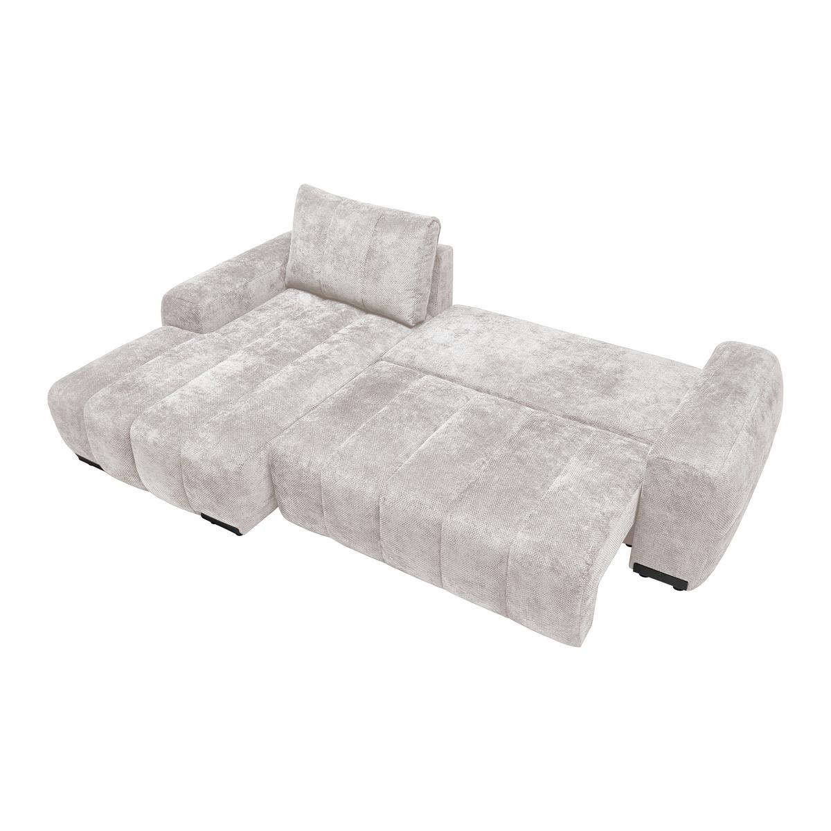 Wohnlandschaft Bolonia Creme - Schwarz Hochglanz/Creme, MODERN, Textil/Metall (166/93/273cm) - Mömax