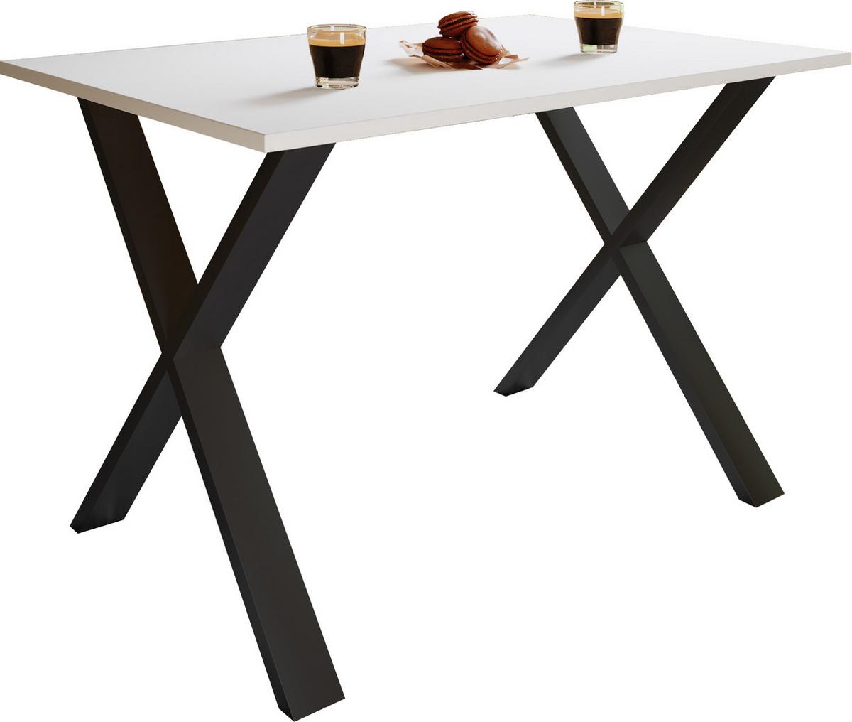 Jedilna Miza Xona, Bela, Črna - črna/bela, Basics, leseni material (110/80/76cm) - MID.YOU