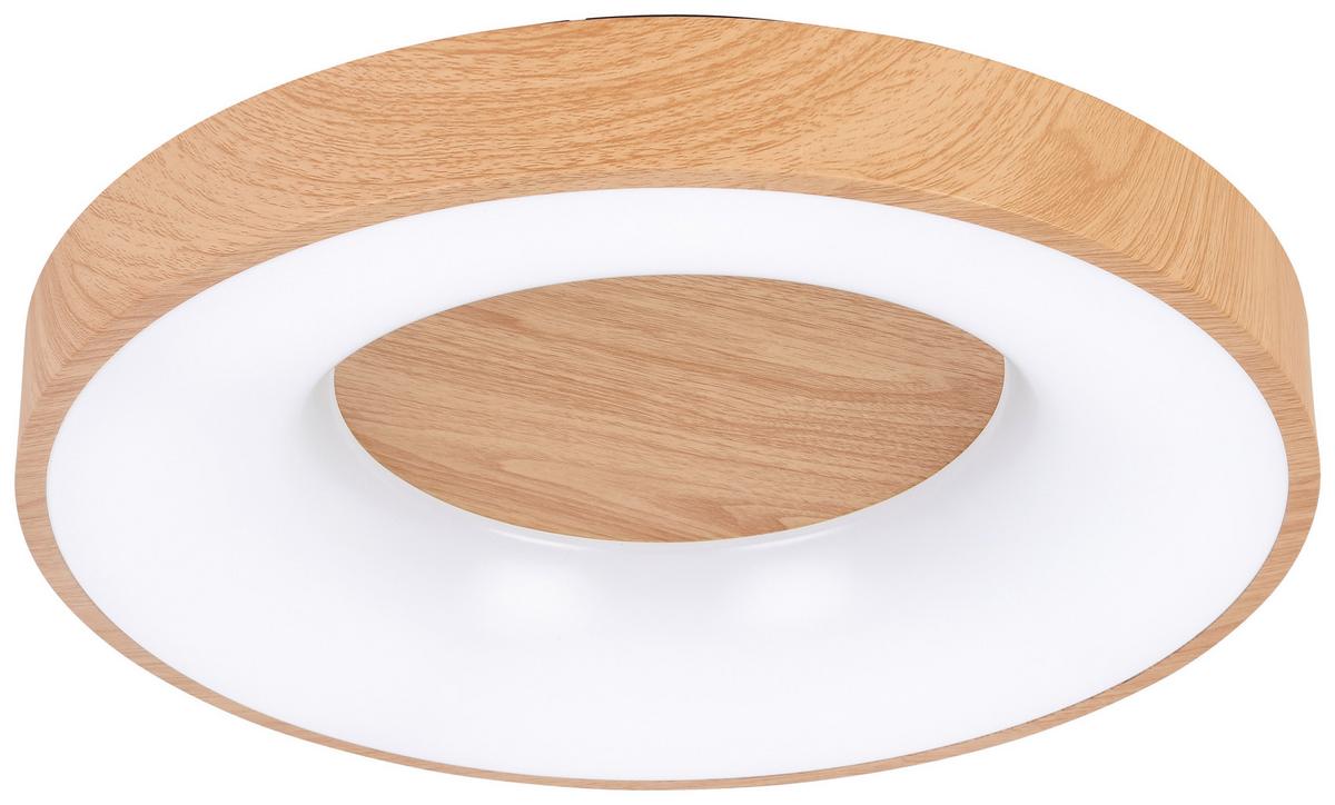 LAMPA SUFITOWA LED LUZIA - kolor dębowy/czarny, Modern, tworzywo sztuczne/metal (40/10cm) - Mömax