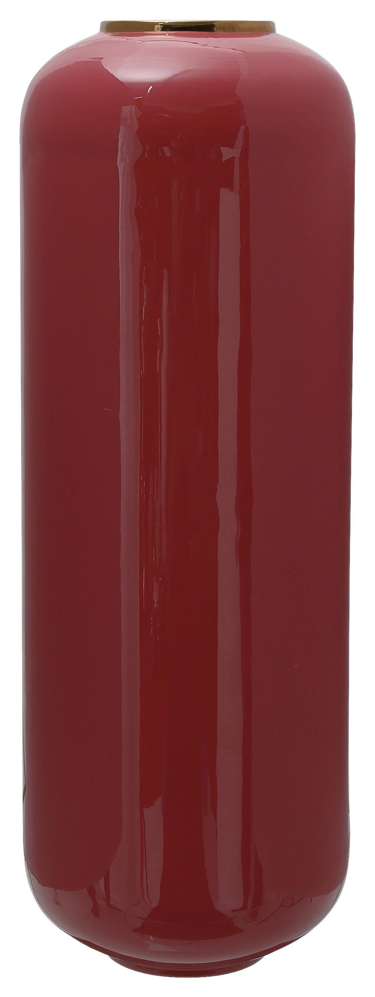 Bodenvase Art Deco Goldfarben/Koralle - Koralle/Goldfarben, Trend, Metall (24/69cm) - Kayoom