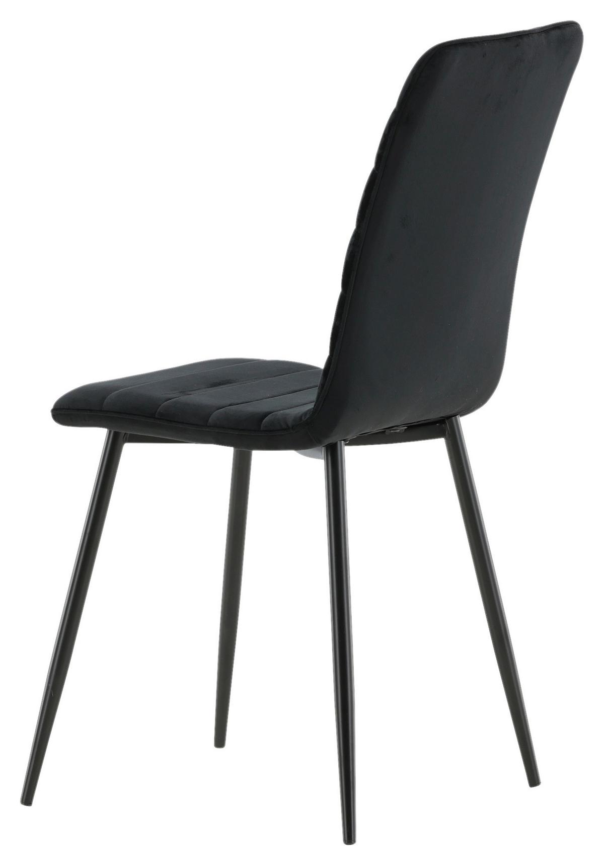 STUHL-SET WINDU - Schwarz, Design, Textil/Metall (43/94/49cm) - Livetastic