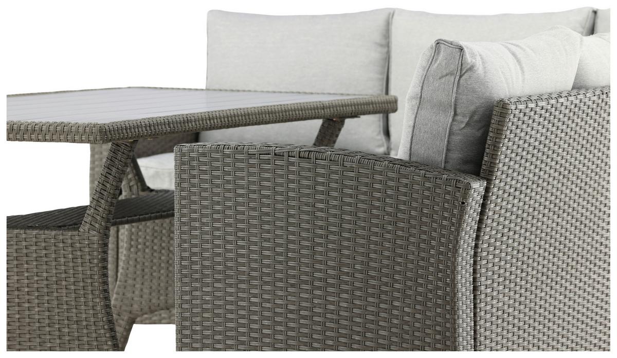 Dining-Loungeset Brentwood Grau - Grau, KONVENTIONELL, Kunststoff - Gardenson