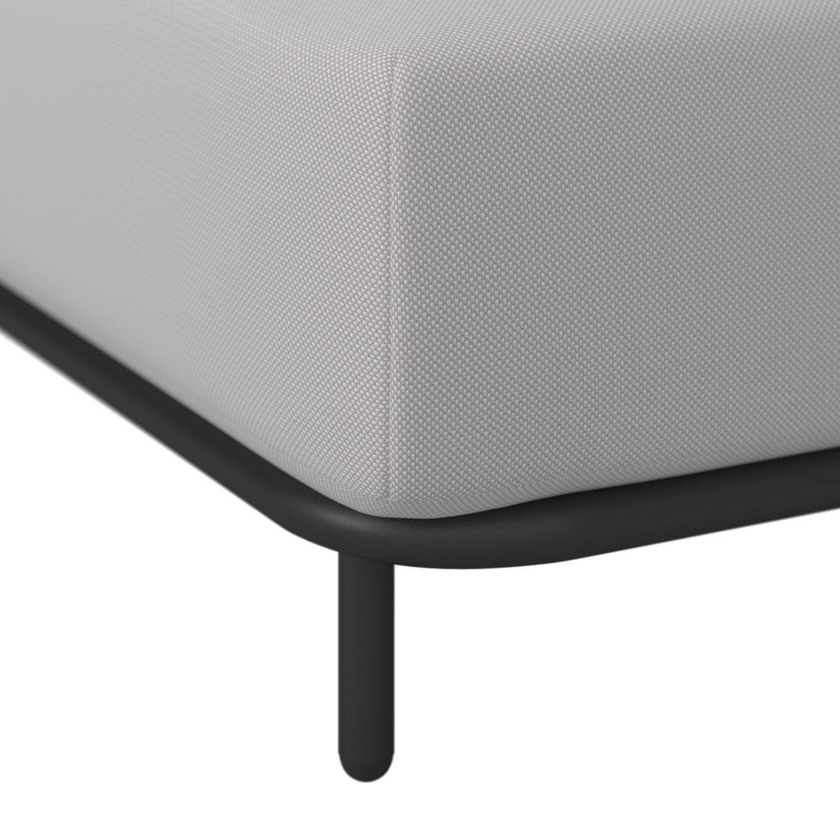 KOMPLET MEBLI TARASOWYCH BERRY - jasnoszary/czarny, Modern, metal/tkanina (167/59/89cm) - Bessagi Garden