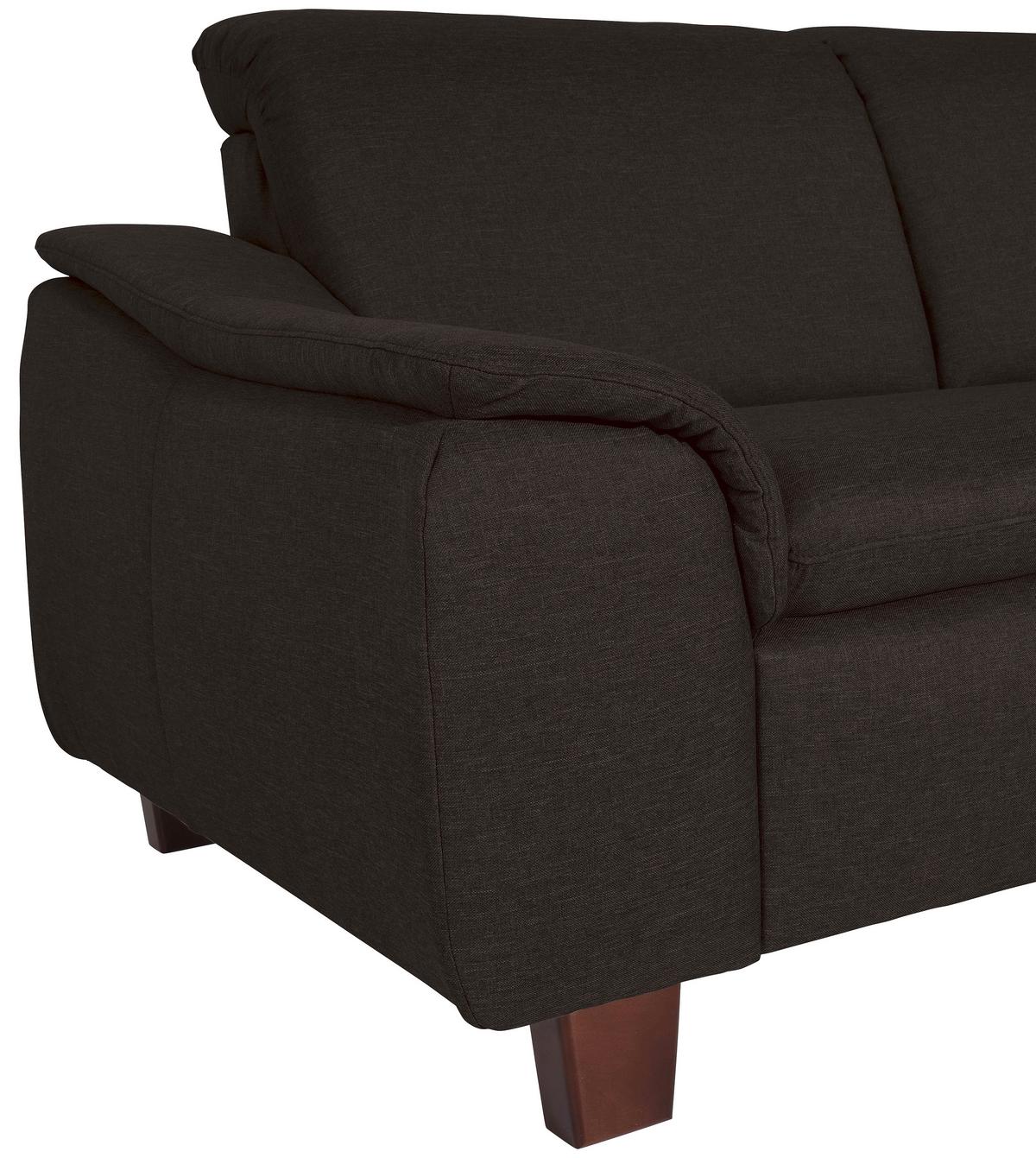 ECKSOFA AARON - Dunkelbraun/Nussbaumfarben, Design, Holz/Textil (247/187cm) - Max Winzer