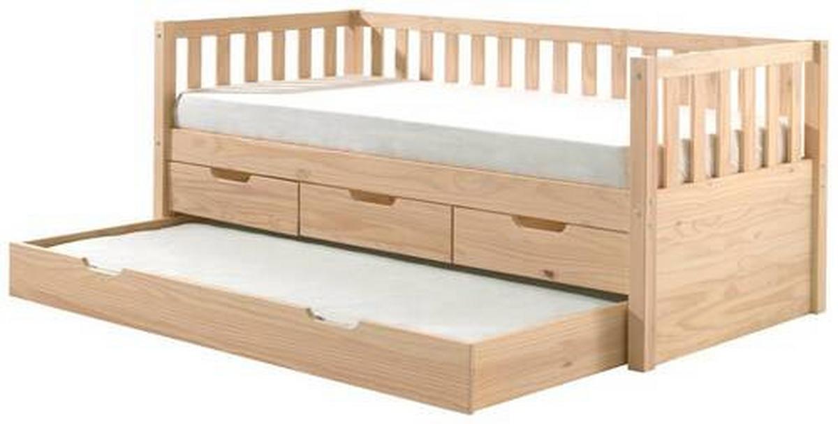 Ausziehbett "Fritz" 90x200 cm, kieferfarben - Kieferfarben, MODERN, Holz/Holzwerkstoff (90/200cm) - MID.YOU