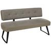 Sitzbank Storm in Taupe ca. 180cm - Taupe/Schwarz, MODERN, Textil/Metall (180cm) - Premium Living