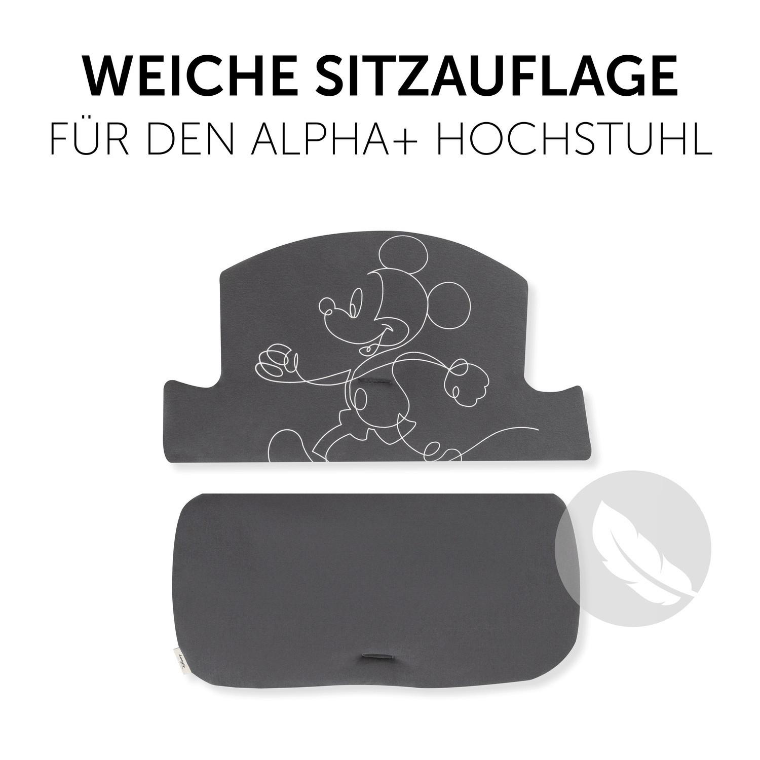 WKŁADKA DO WYSOKIEGO KRZESŁA 667750 MICKEY MOUSE - antracytowy, Trend, tkanina (27/47/8cm) - Hauck