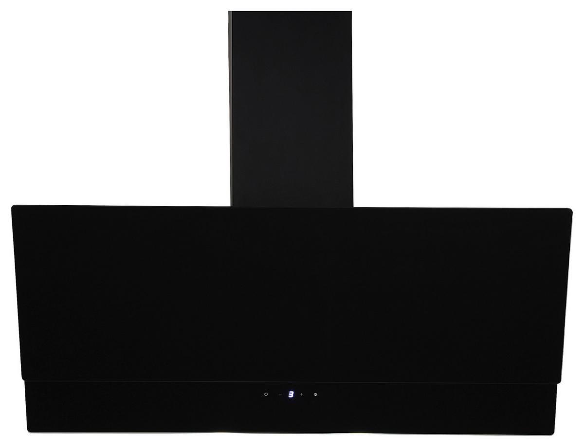 DUNSTABZUGSHAUBE RESPEKTA NIKA 90 CM - Schwarz, Trend, Glas/Metall (89,5/34,5-109,5/38,5cm) - Respekta