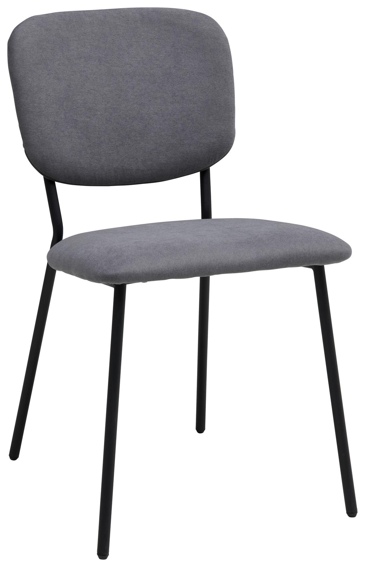Scaun Gaia - negru/gri, Konventionell, lemn/metal (47/85/56cm)