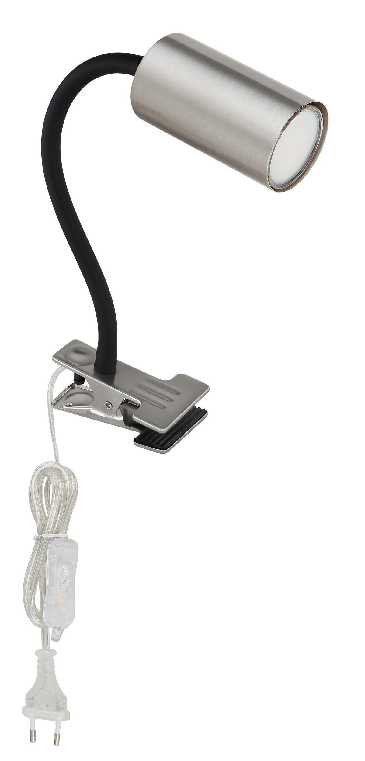 Klemmleuchte Robby max. 25 Watt - Schwarz/Nickelfarben, Basics, Metall (10/5,5/41,5cm) - Globo