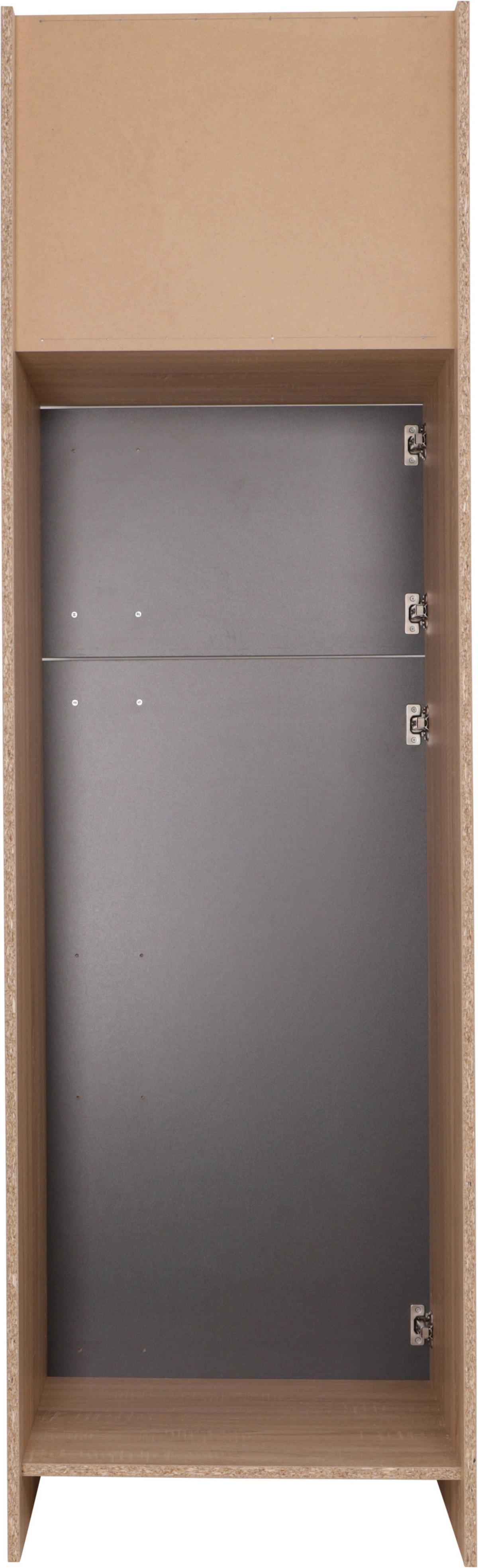 Omara Za Vgradno Napravo Merle, Barva Hrasta, Siva - srebrne barve/siva, Basics, kovina/leseni material (60/200/60cm) - Respekta