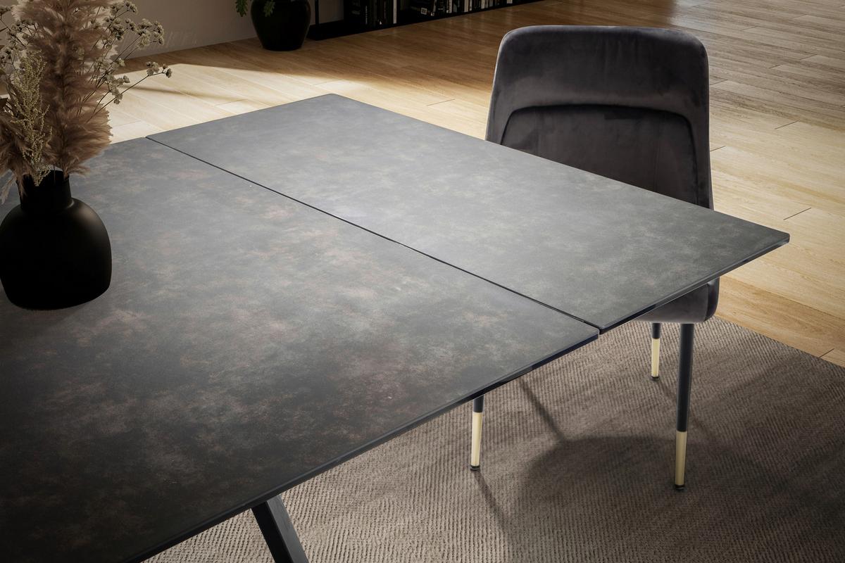 Raztegljiva Jedilna Miza Marble, Keramika, 180-260x95cm - črna, Design, kovina/keramika (180/95/76cm) - MID.YOU