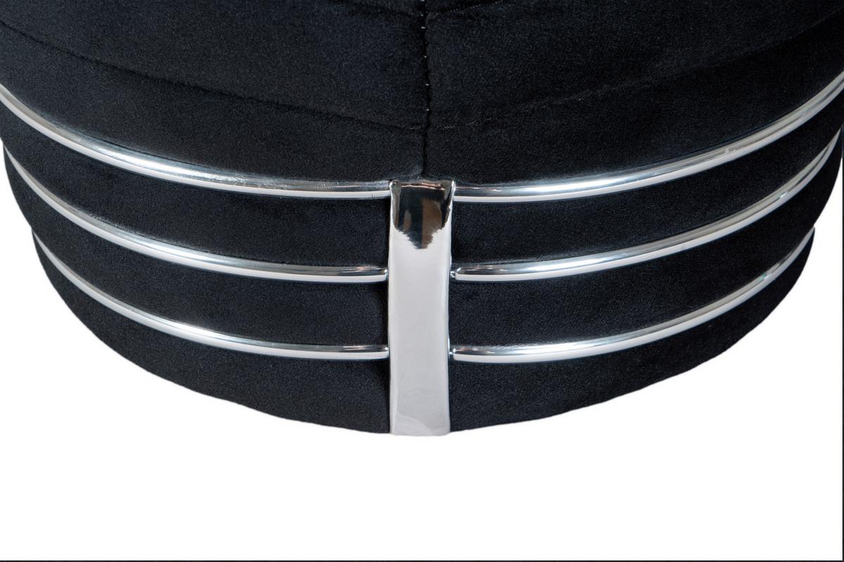 HOCKER DORIC 325 - Graphitfarben/Schwarz, Design, Textil (42/50cm) - Kayoom