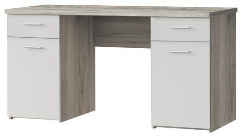 Pisalna Miza Net 106, Bela, Barva Hrasta - barve hrasta/bela, Moderno, kovina/umetna masa (145/76,3/60cm) - Mömax
