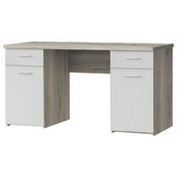 Pisalna Miza Net 106, Bela, Barva Hrasta - barve hrasta/bela, Moderno, kovina/umetna masa (145/76,3/60cm) - Mömax