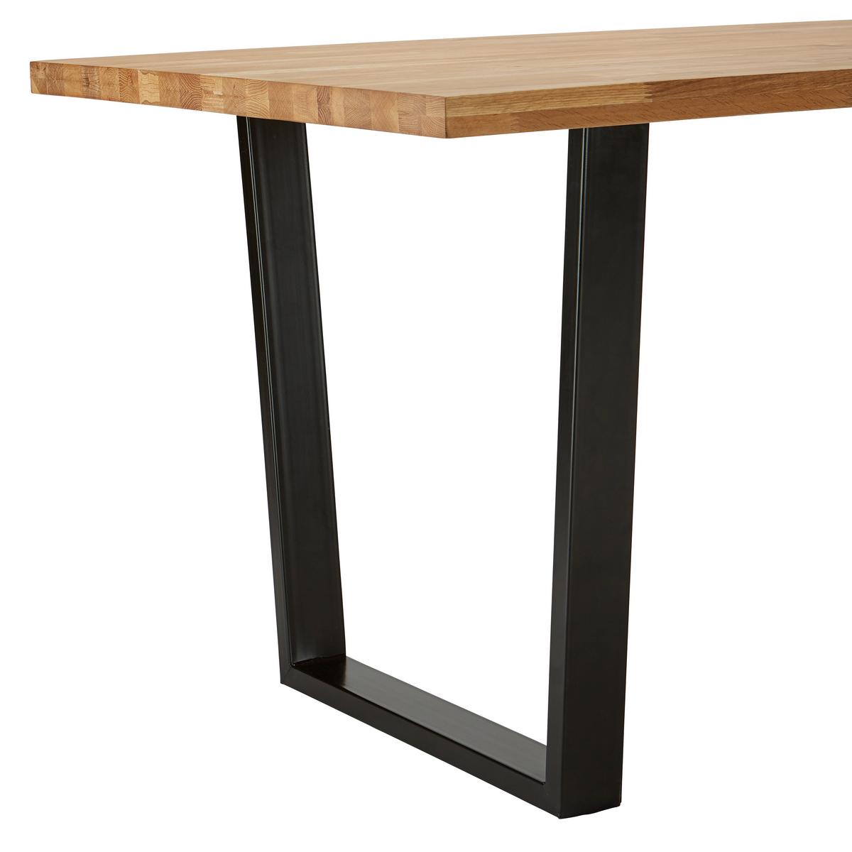 Masă KAYLA - culoare lemn stejar/negru, Modern, lemn/metal (180/90/76cm) - Bessagi Home