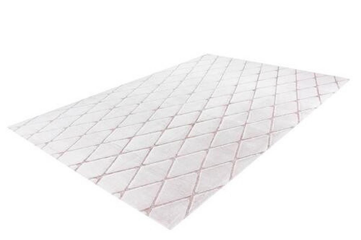 Hochflorteppich Vivica - Weiss/Rosa, Design, Textil (80/150cm) - Kayoom