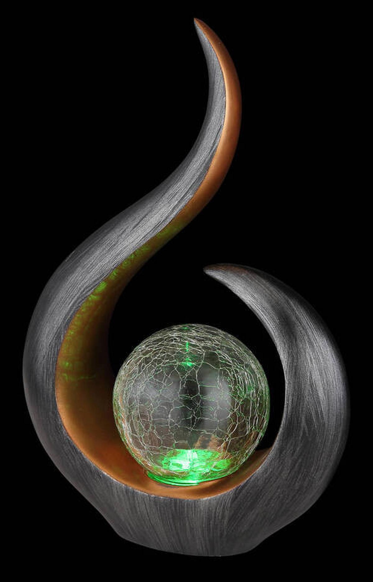 Solarna Svetilka Leonora, S Sijalko - zlate barve/črna, Design, umetna masa/steklo (22,5/10/33,5cm) - Globo