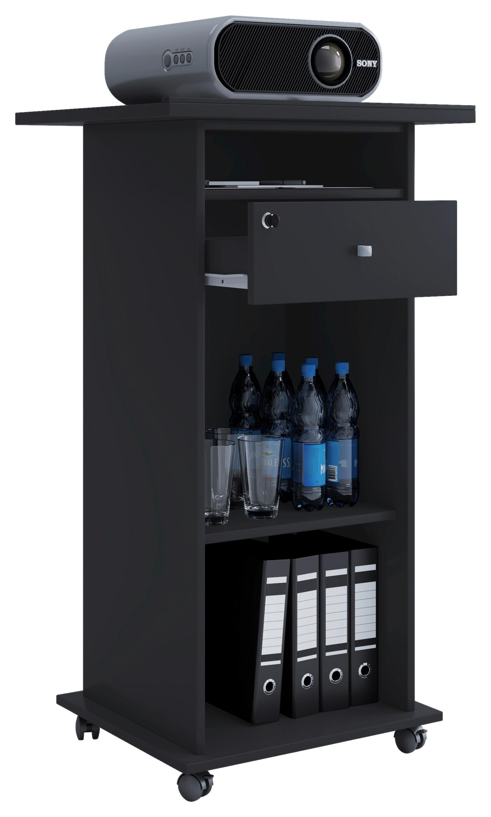 Stoječa Miza Neta, Črna - črna, Moderno, leseni material (60/50/108,3cm) - MID.YOU