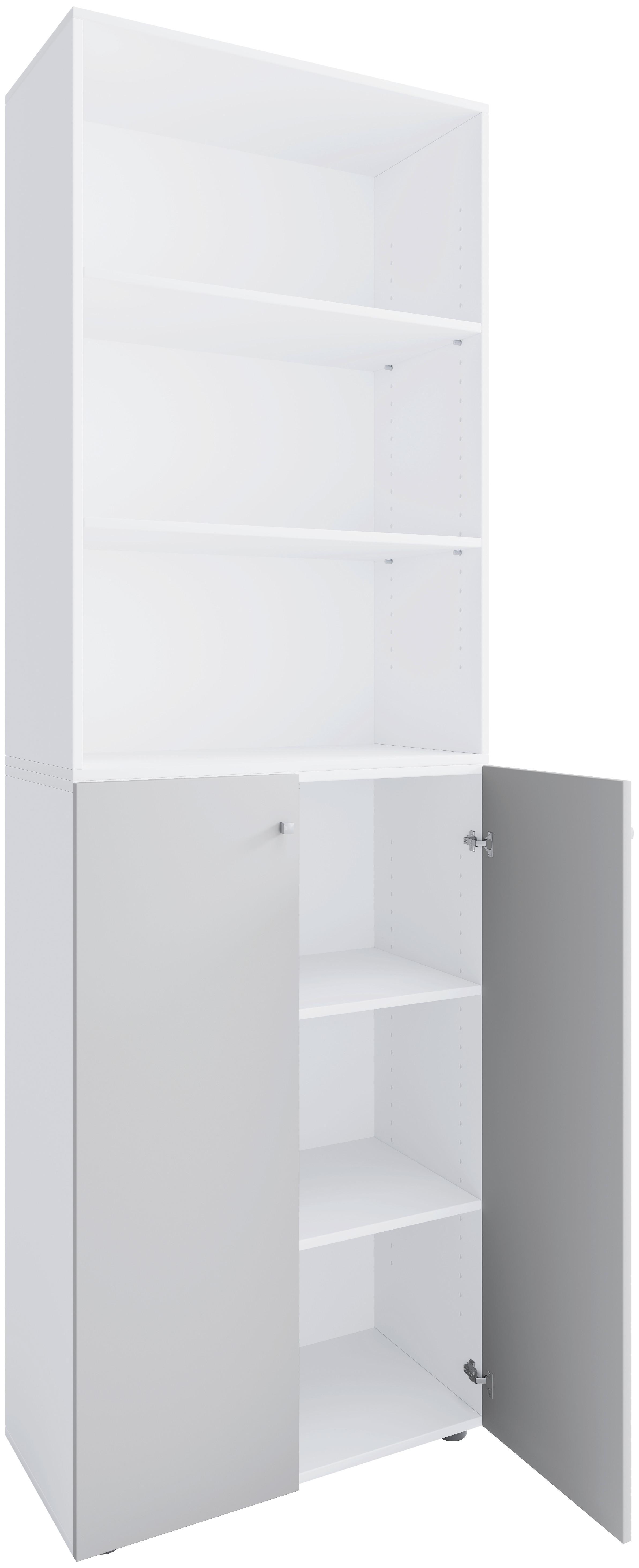 AKTENSCHRANK LONA 2XL - Weiss/Grau, Design, Holzwerkstoff (70/220/39cm) - MID.YOU