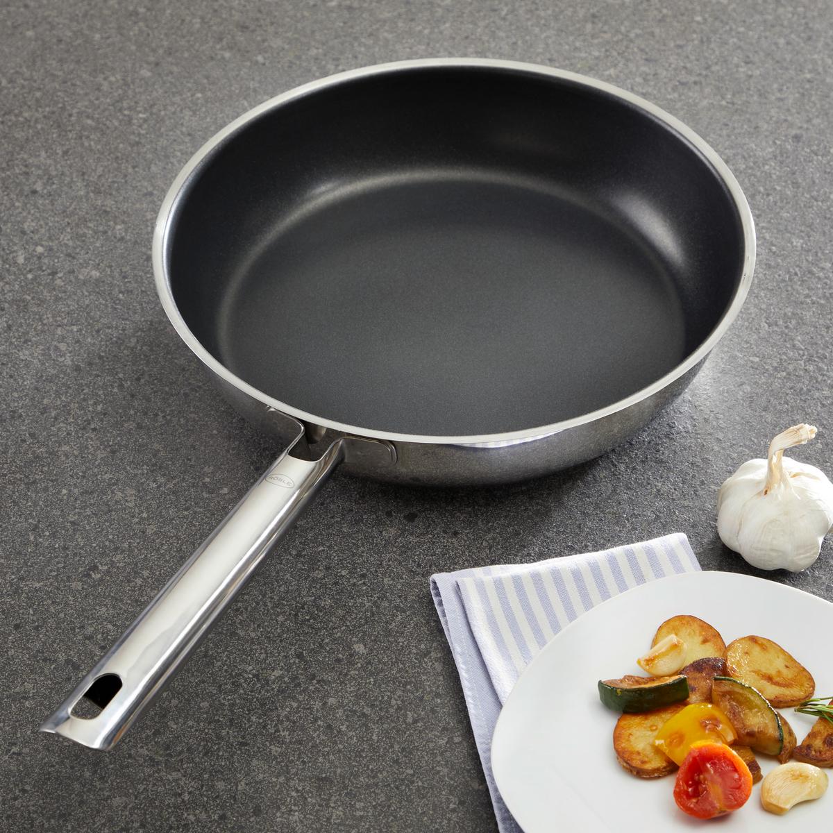 PATELNIA DO SMAŻENIA 13212 RÖSLE - kolor stalowy/czarny, Konventionell, metal (28cm) - Rösle