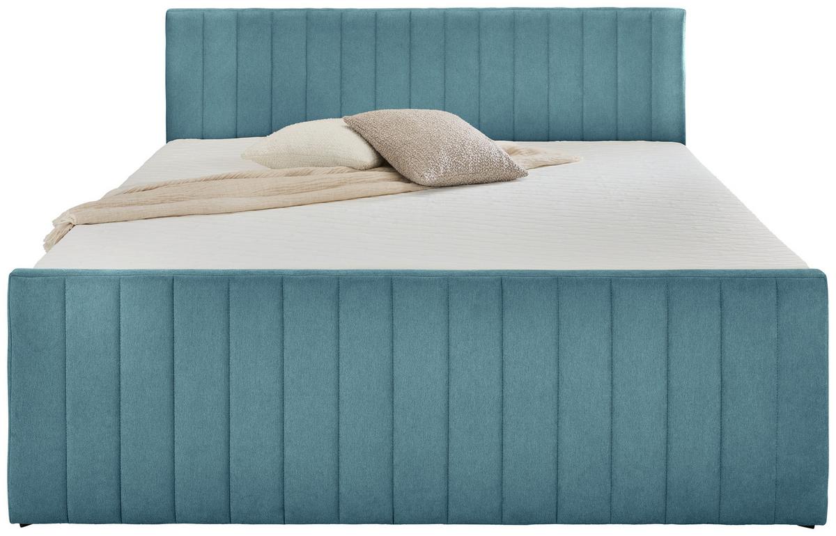 Box Krevet Sontje - crna/svijetlo plava, Konvencionalno, tekstil/plastika (160/200cm) - Modern Living
