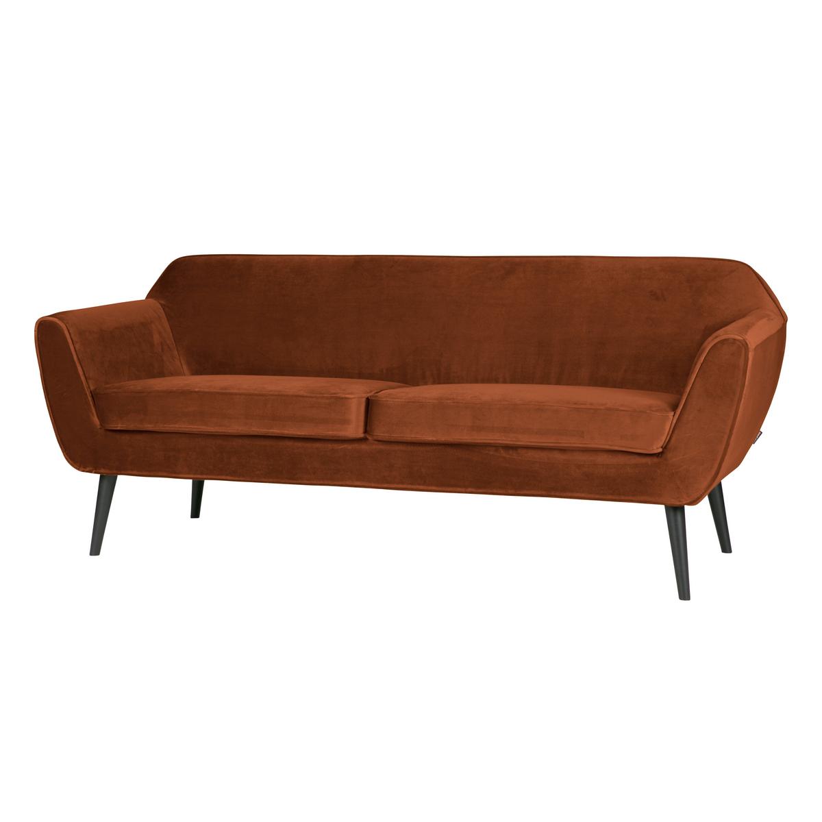 Sofa Rocco Rostfarben B: 187cm - Rostfarben/Schwarz, Design, Holz/Textil (187/75/82cm) - Livetastic