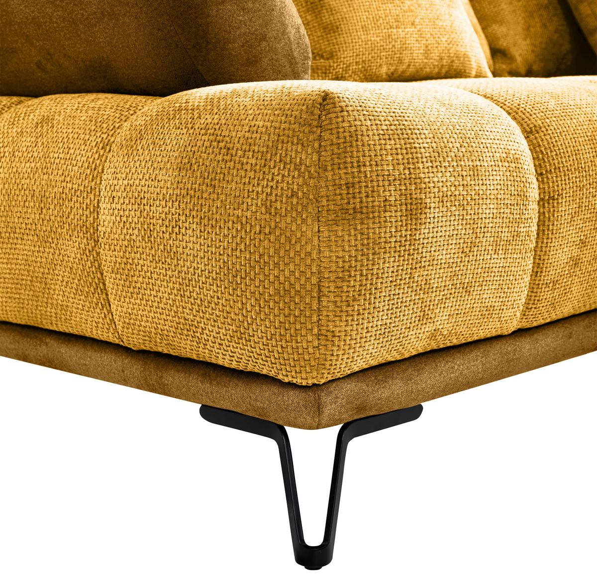 Ugaona Garnitura Largo N - kari žuta/crna, Moderno, tekstil/metal (262/184cm) - Modern Living