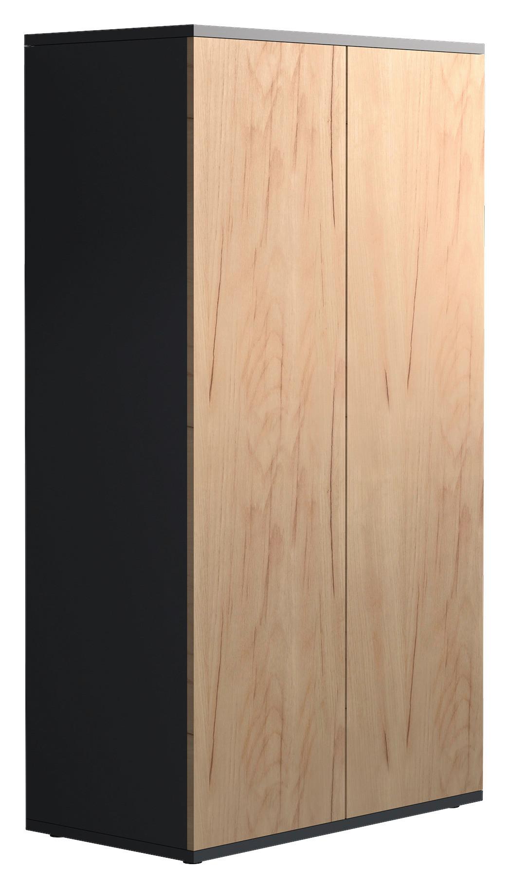 Komoda Dalosa, Hrast - medeni hrast/antracit, Moderno, umetna masa/leseni material (60/108/32cm) - MID.YOU