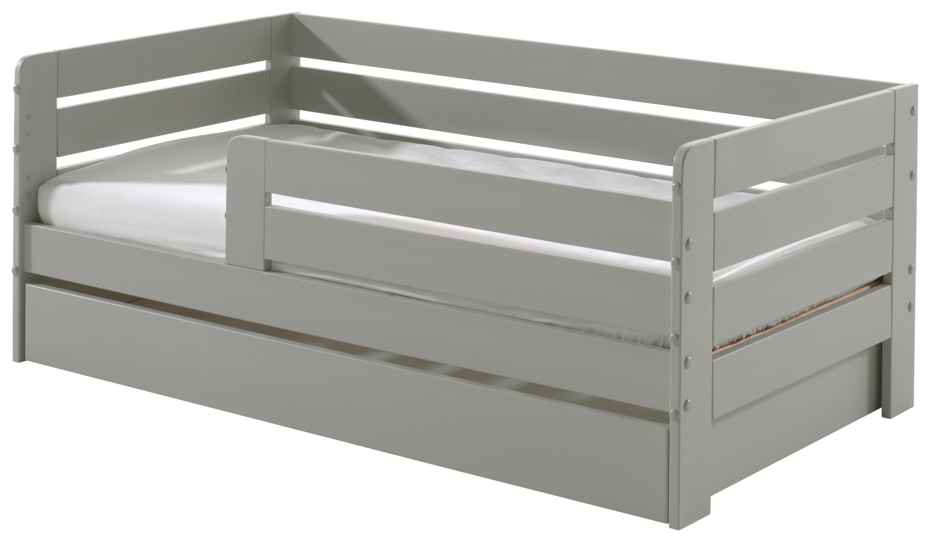 Kinder-/Juniorbett mit Bettlade ca. 70x140 cm Grau - Kieferfarben/Grau, MODERN, Holz/Holzwerkstoff (70/140cm) - MID.YOU