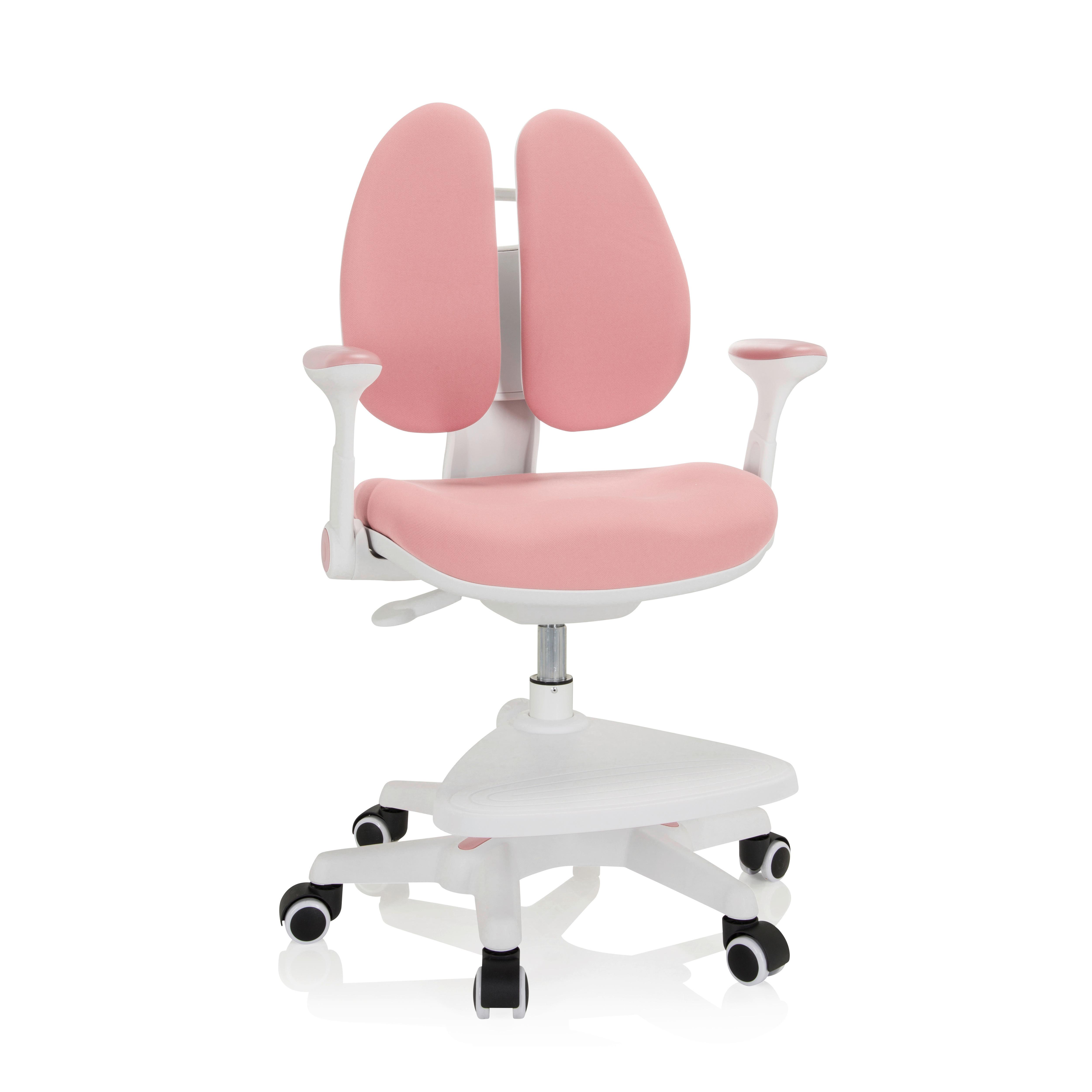 Jugenddrehstuhl Kid Wing ca.56x88x52cm Rosa,Weiß - Rosa/Weiß, MODERN, Kunststoff/Textil (56/88/52cm) - MID.YOU