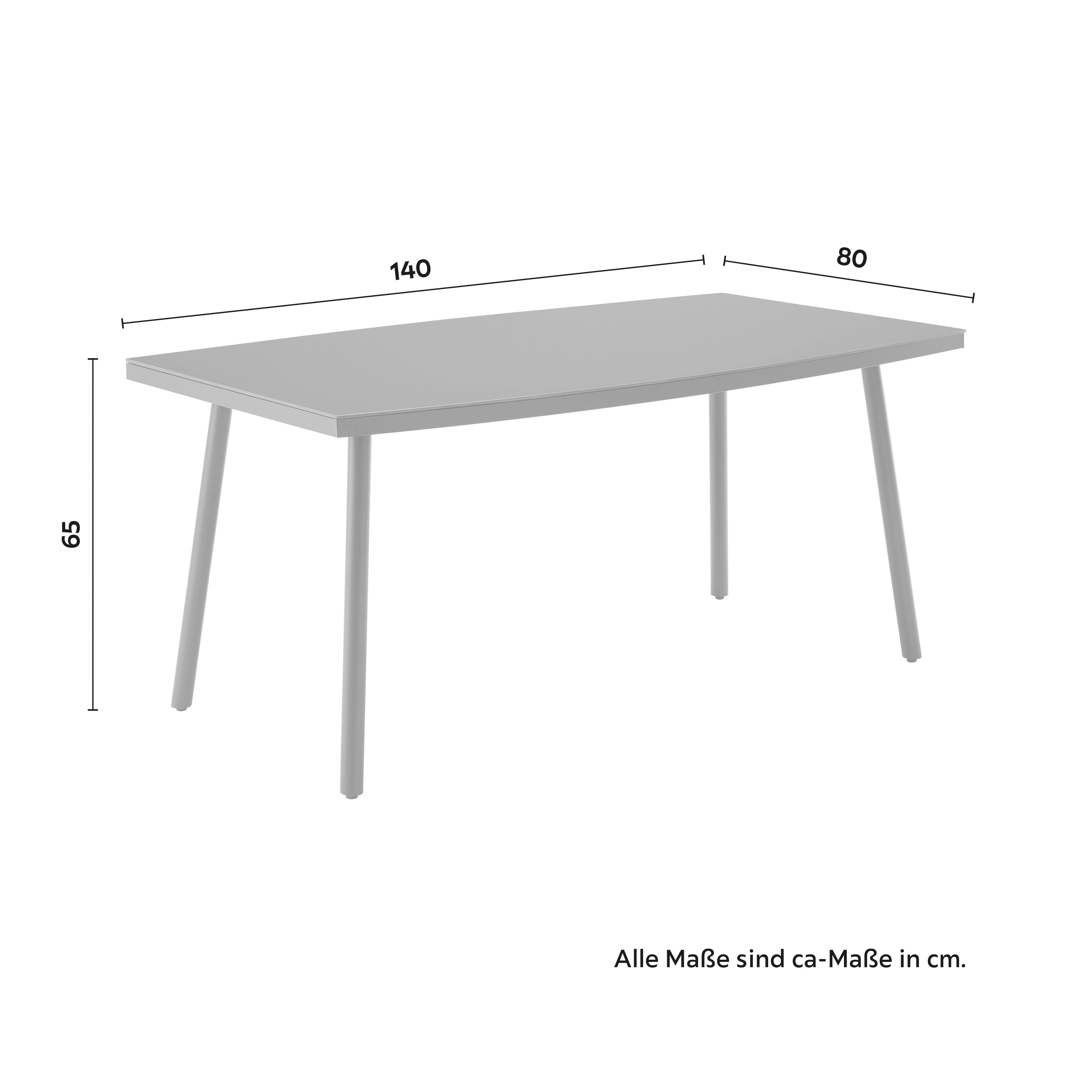 LOUNGESET CAMILLA - grå, Modern, metall/glas (252/65/68cm) - Bessagi Garden