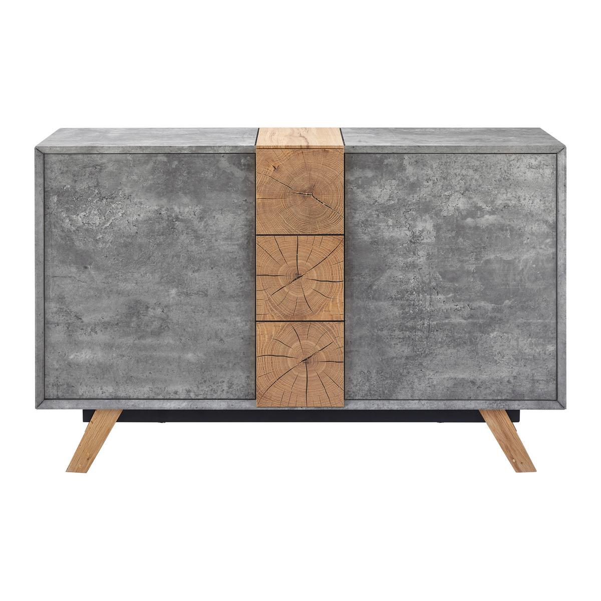 Moderna Komoda Casper, Barva Betona In Hrasta - siva/barve hrasta, Moderno, les (120/75/40cm) - Bessagi Home