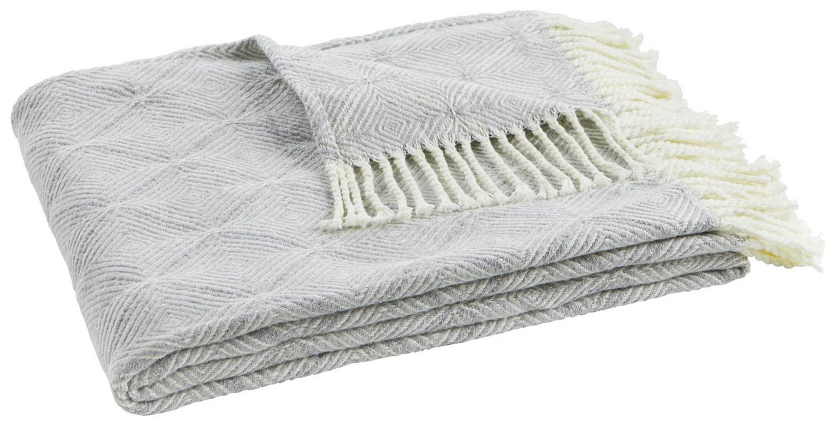 Decke Samira in Grau/Natur ca. 130x170cm - Naturfarben/Grau, Lifestyle, Textil (130/170cm) - Modern Living