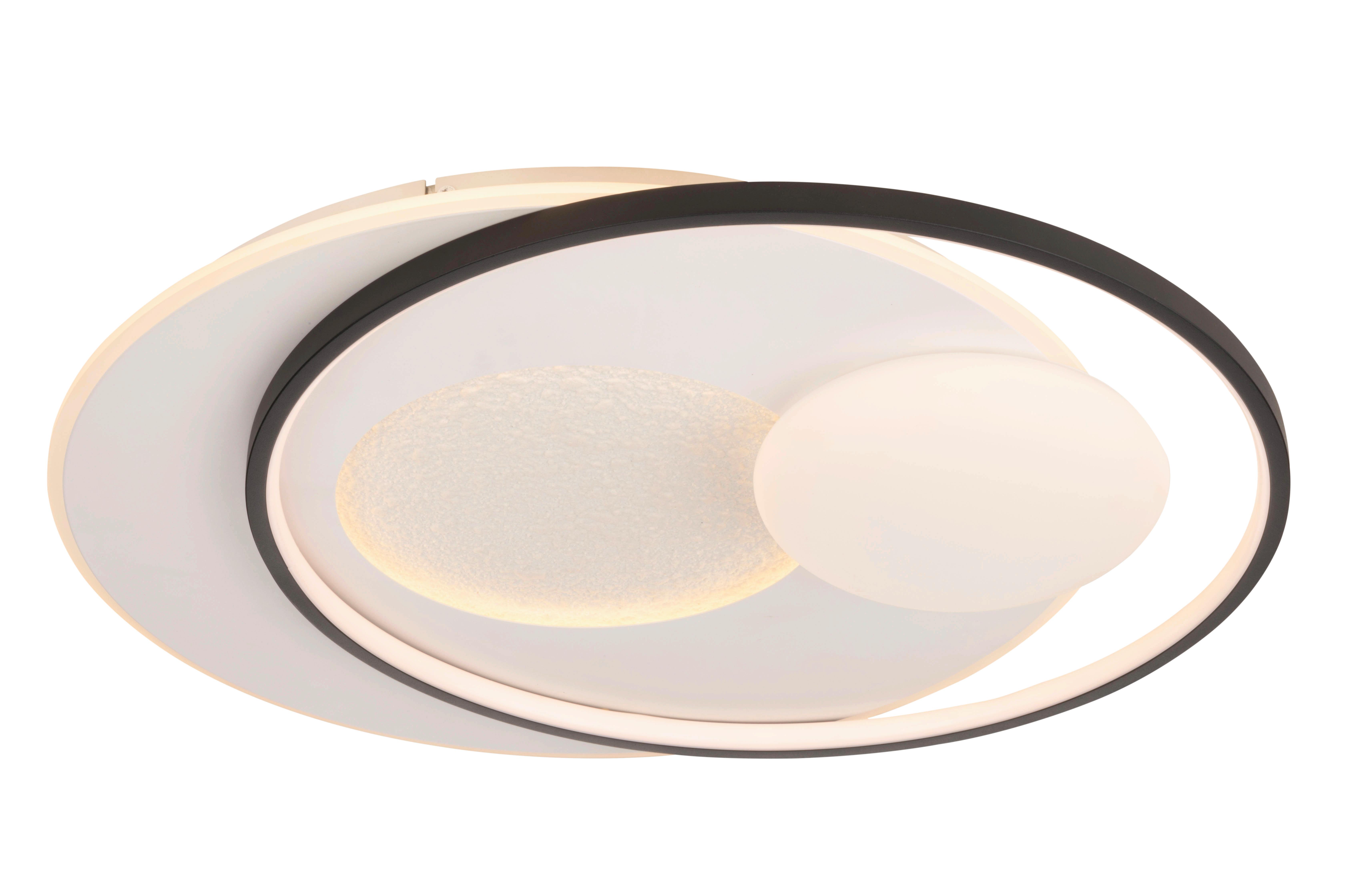 LAMPA SUFITOWA LED LAREDO - czarny/biały, Basics, tworzywo sztuczne/metal (58/50/10,5cm) - Novel