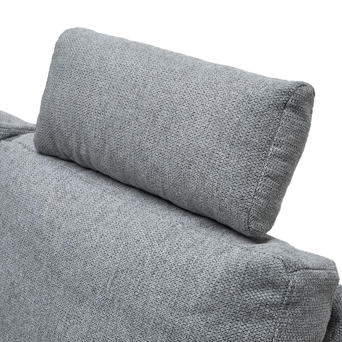 Ecksofa Sara Grau - Schwarz/Grau, MODERN, Textil/Metall (189/87-103/250cm) - Mömax