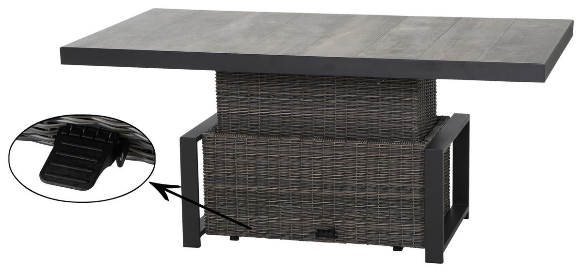 Loungegarnitur Corido 4-tlg. Grau - Grau, Basics, Keramik/Kunststoff (72/103/160cm) - Siena Garden