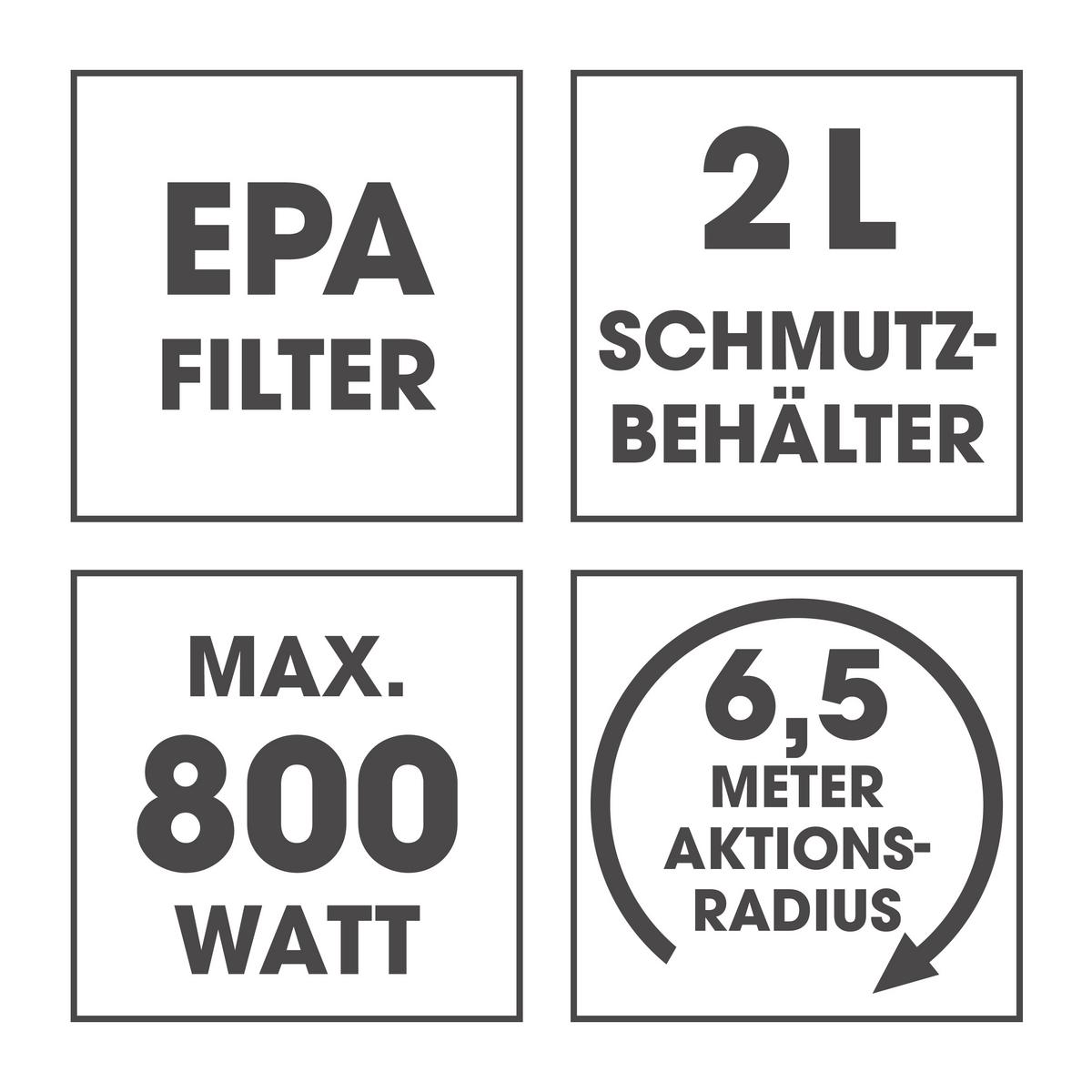 Zyklonstaubsauger Cleanmaxx Rot/Schwarz max. 800 Watt - Rot/Schwarz, MODERN, Kunststoff/Metall (37/25,5/28cm)