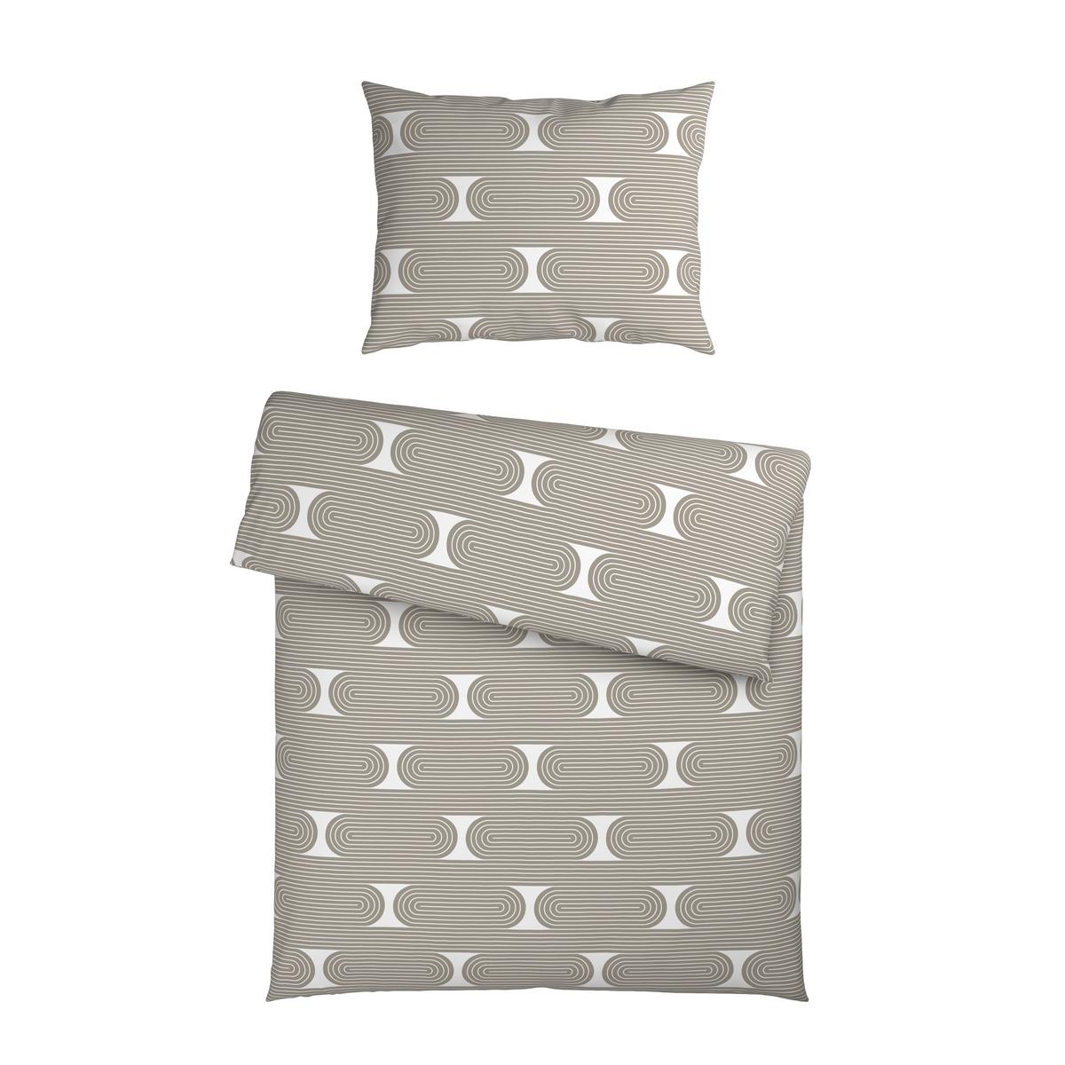 Posteljnina Retro - bela/sivorjava, Moderno, tekstil (140/200cm) - Mömax