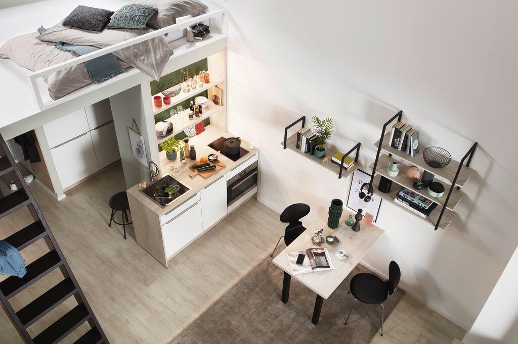 Küchenblock IP3150 in Weiß/Ahornfarben - Ahornfarben/Weiß, MODERN, Holzwerkstoff - Impuls