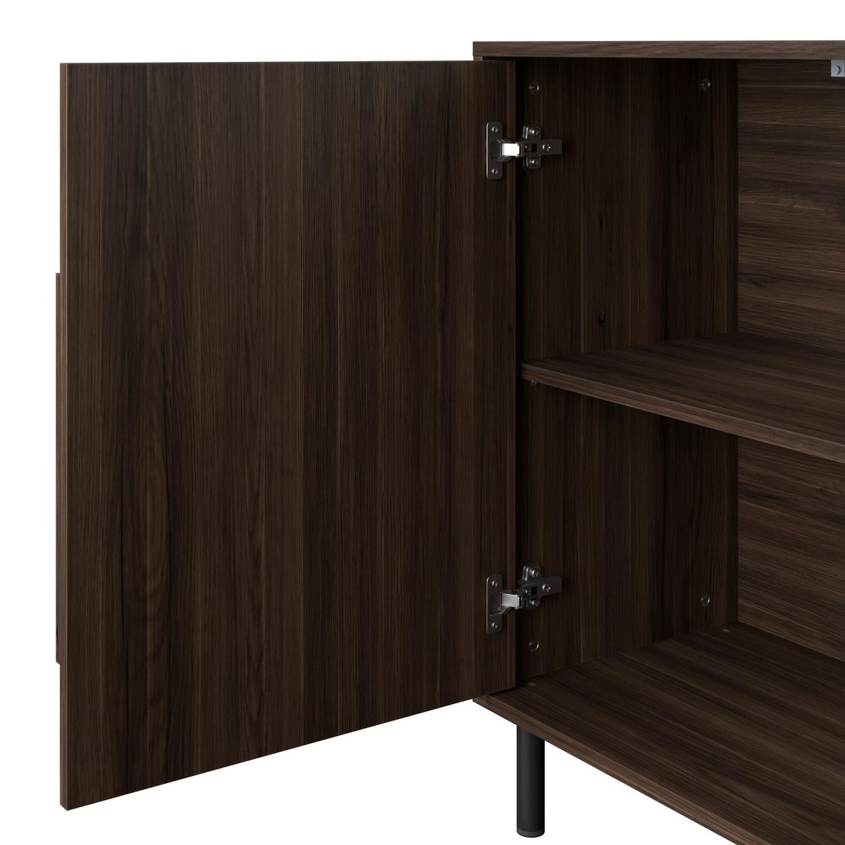 Sideboard Peonia Dunkelbraun - Dunkelbraun/Schwarz, MODERN, Holzwerkstoff/Metall (155/85/40cm) - Mömax