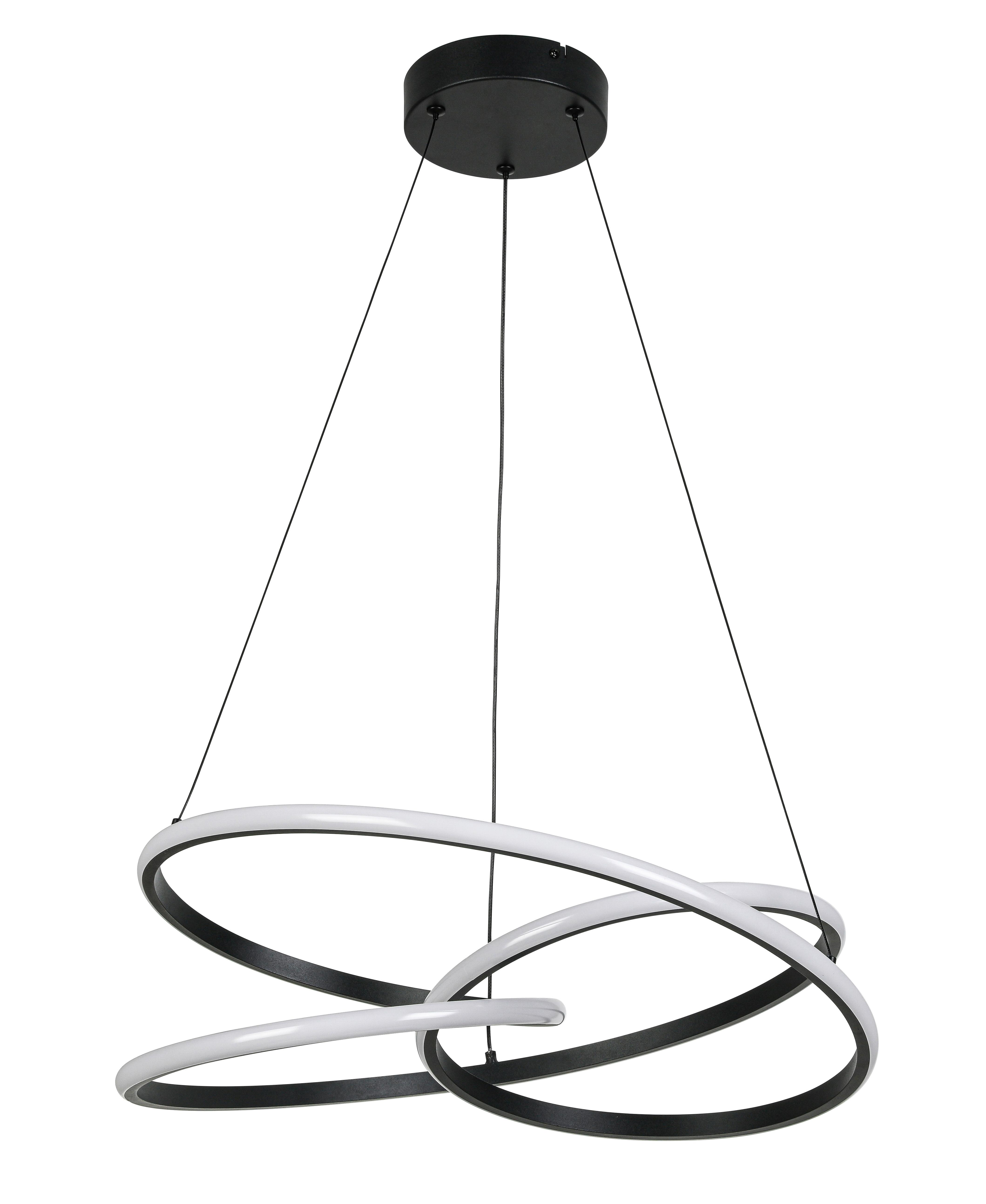 Lampă suspendată cu LED Mofer - negru, Modern, plastic/metal (50/120cm) - Premium Living