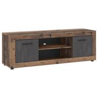 Nizka Omarica Luna, Antracit, Stari Hrast - stari hrast/črna, Design, umetna masa/leseni material (140/48/40cm) - Modern Living