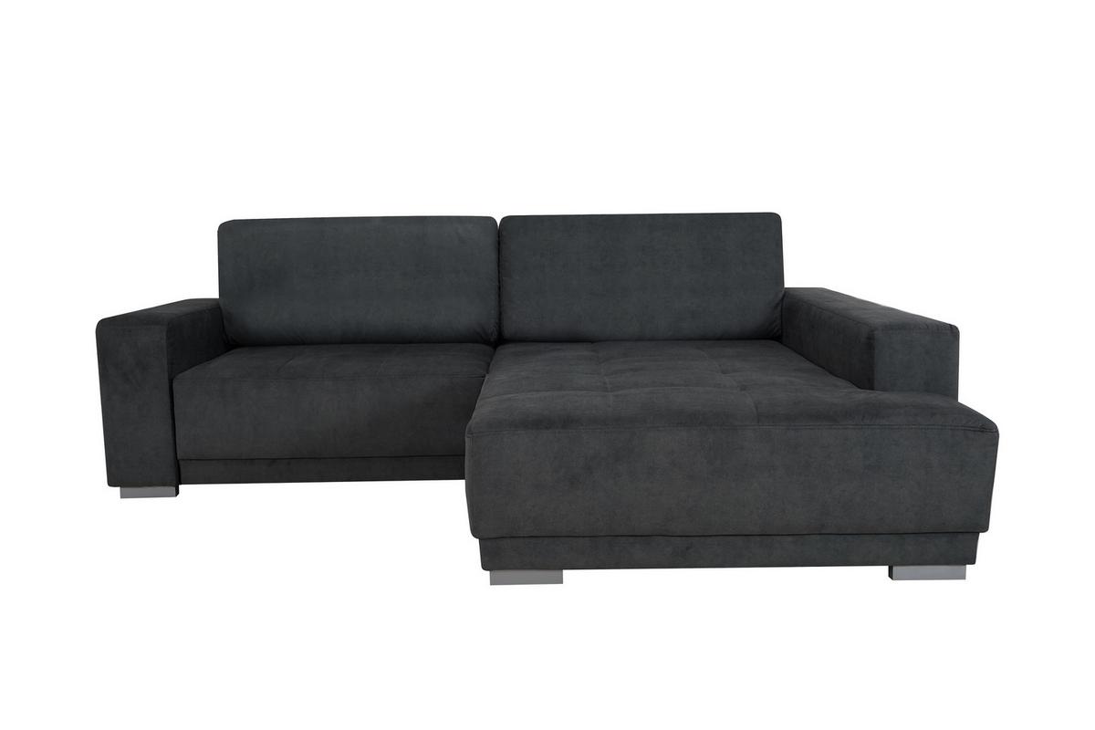 Sarokkanapé Rocky Mini - sötétszürke, Design, textil (259/89/195cm) - Mömax