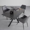 TABLE À MANGER JONAS -BASED- - gris/noir, MODERN, céramique/métal (160/76/90cm) - Based