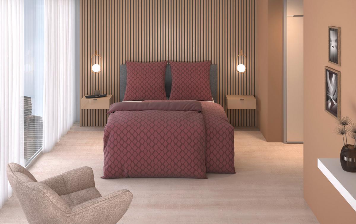 POŚCIEL DWUSTRONNA SNAKO - wiśniowoczerwony, Design, tkanina (135/200cm) - Dieter Knoll